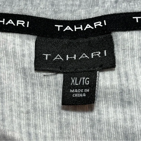Tahari Scoop Neck Ribbed Top Womens Size XL Gray Long Sleeve Pullover Knit - Picture 4 of 10